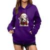 Women's Winter Christmas Printed Pullover Hooded Sweatshirt Fleece Long Sleeve Sweatshirt