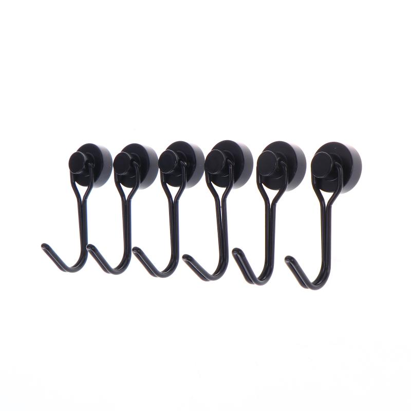 6Pcs Rotatable Magnetic Hooks,180°/360° Swivel Strong Magnet Hangers,Multi-Purpose Metal Magnetic Hooks for Home & Outdoor Use