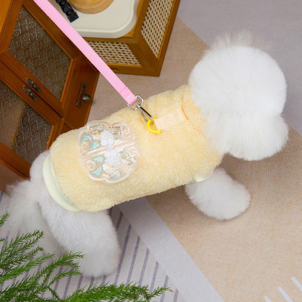 Chinese Style Dog Sweater Coat Flannel Puppy Warm Jacket Practical Winter Dog Vest  For Dogs Puppy