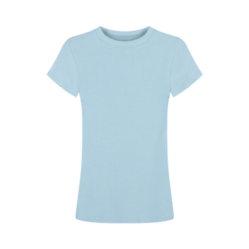 Basic Style Silm Pullover Tops round Neck Short Sleeve T-shirt