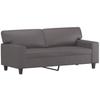 3 Piece Sofa Set Grey Faux Leather