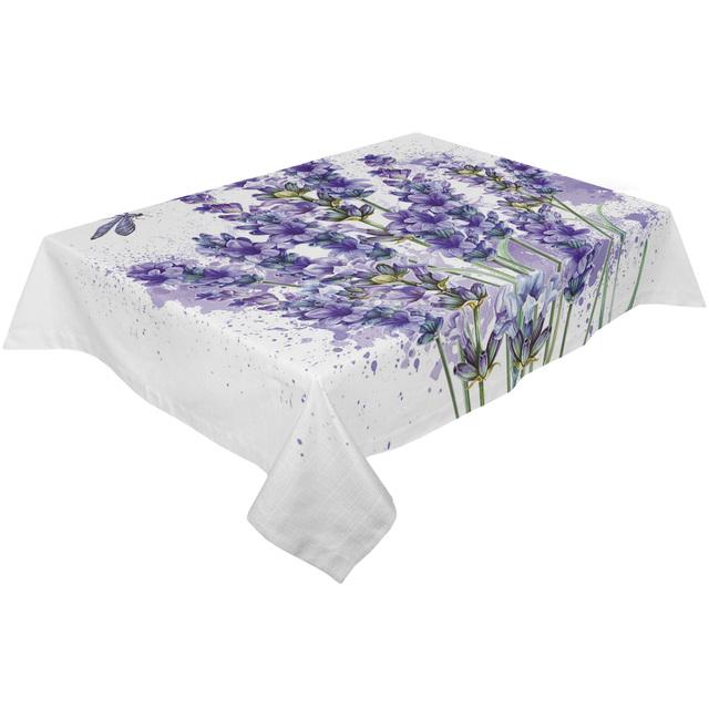 

Фіолетова квітка Лаванда Біла водонепроникна скатертина Декор весільного столу Доріжка для кухонного обіднього столу 4pcs 33x48 Table mat