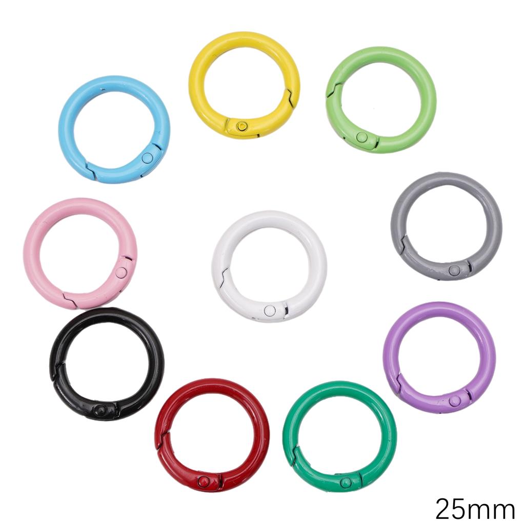 5-100pcs Alloy Spray Painted Keychain Key Chain Snap Hook Key Ring For DIY Jewelry Keys Wallets Decorations