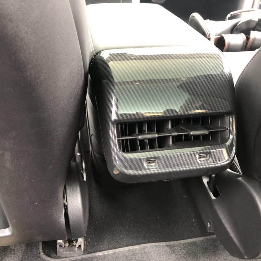 Carbon Fiber Inner Rear Air Vent Outlet Cover AC Vent Trim for Tesla Model 3 2017-2023,Model Y 2020-2023