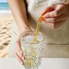 8mm High Borosilicate Glass Straw 10Pcs Reusable Eco Friendly Drinking Straws Set Bubble Tea Smoothies Bar Accessories