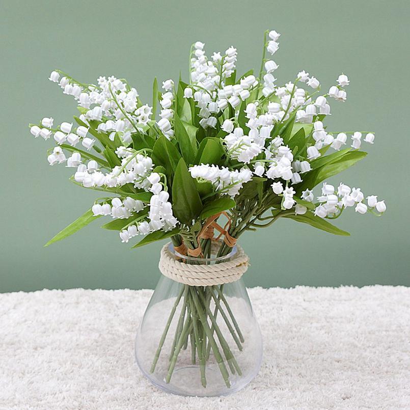 White Artificial Flowers Fake Plastic Handmade Letter Bellflowers Home Decor Plants Dining Room Centrepieces Wedding Accessories