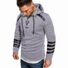 Men's Patchwork Hooded Leather Sweatshirt Jacket - European Size, Autumn/Winter 2022 Collection