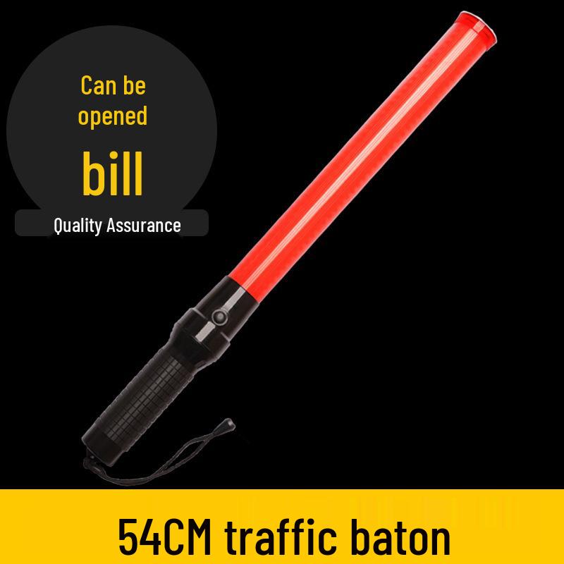 54CM LED Traffic Command Stick: Rechargeable Fluorescent Strobe for Fire and Emergency Security Battery Blue (2 D batteries)