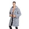 Imitation fur coat autumn and winter men's new imitation fur, jacquard leopard print large lapel collar long coat large