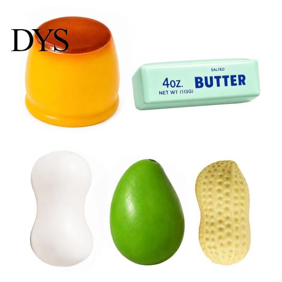 Crunchy Stress Relief Toy 3/4/5/6Pcs/Set Toy, Mango Butter Stick Peanut Pudding Fruit Soap Squeeze Fidget Anxiety Reduction Sensory Ball Adults Toys
