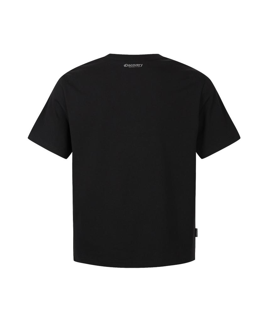 DISCOVERY EXPEDITION Uni Freshvent Map Lettering Short Sleeve T-Shirt (Black)