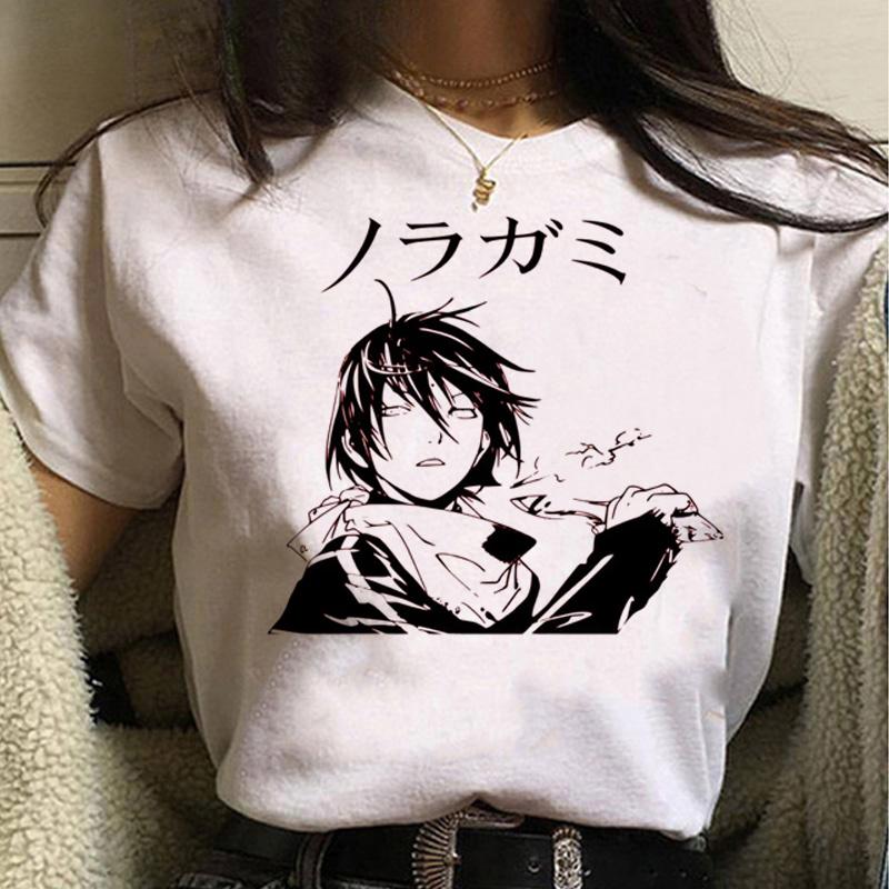 2025 Japanese Anime Noragami Fashion Print Ladies T-shirt Casual Basics O-collar White Shirt Short Sleeve Ladies T-shirts