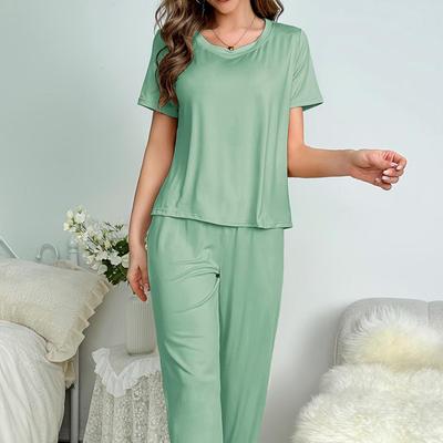 Versatile Women's Summer Pajamas Set: Comfortable Casual Two-Piece Outfit for Home or Outdoors, European & American Style 2025