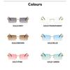 Stylish Retro High End Designer Style Travel Friendly No Rim Alloy Metal Square Shaped Male Female Sun Glasses