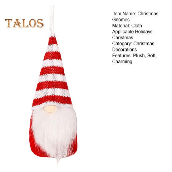 Christmas Hanging Gnome Decorations Plush Gnome Ornaments Handmade Faceless Dwarf Figurine for Tree Wall Fireplace Window Decor