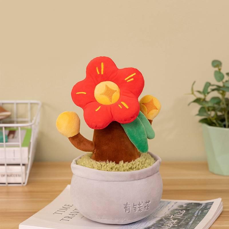 

Креативное украшение горшка Денежное дерево Богатое цветение Плюшевые игрушки Настольное украшение красный