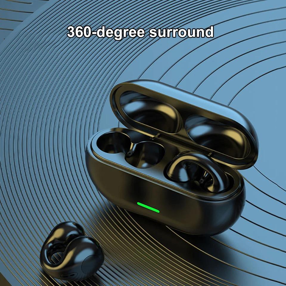 Bluetooth 5.3 Earphones Wireless Ear Clip Headphones HIFI Stereo Noise Reduction Earbuds Waterproof Headsets for Xiaomi Samsung
