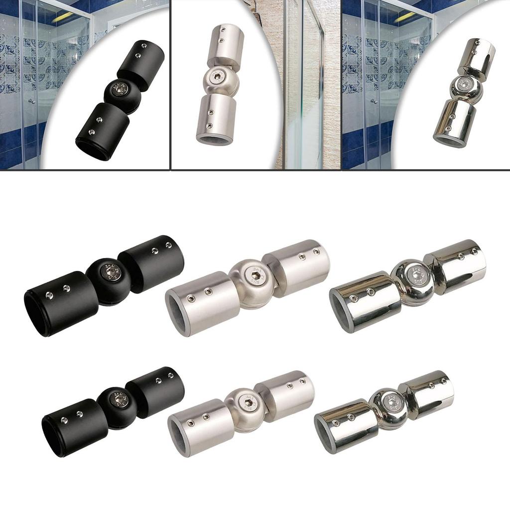 Rod Connector Stainless Steel Shower Room for Bay Window Curtain Rods Bathroom Glass Door Hinged Elbow Connector Adjustable