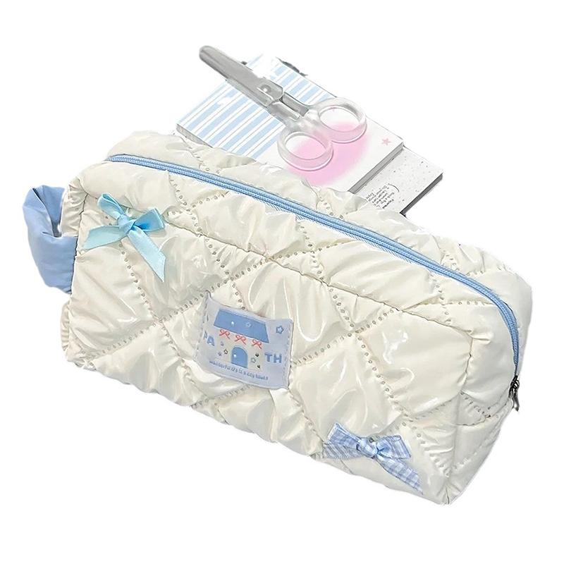 

Cute Bow Makeup Bag Women Travel Cosmetic Bag Large Cosmetic Holder Case Portable Cosmetic Pouch Toiletry Bag