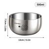 WORTHBUY 380/500ML 316 Stainless Steel Bowl Double-layer Children Rice Bowl Cute Tableware Kindergarten Anti Scalding Soup Bowl