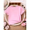 Summer T-Shirt for Girls Featuring a Cute Round Neck Design with a Sweet Watermelon Print Perfect