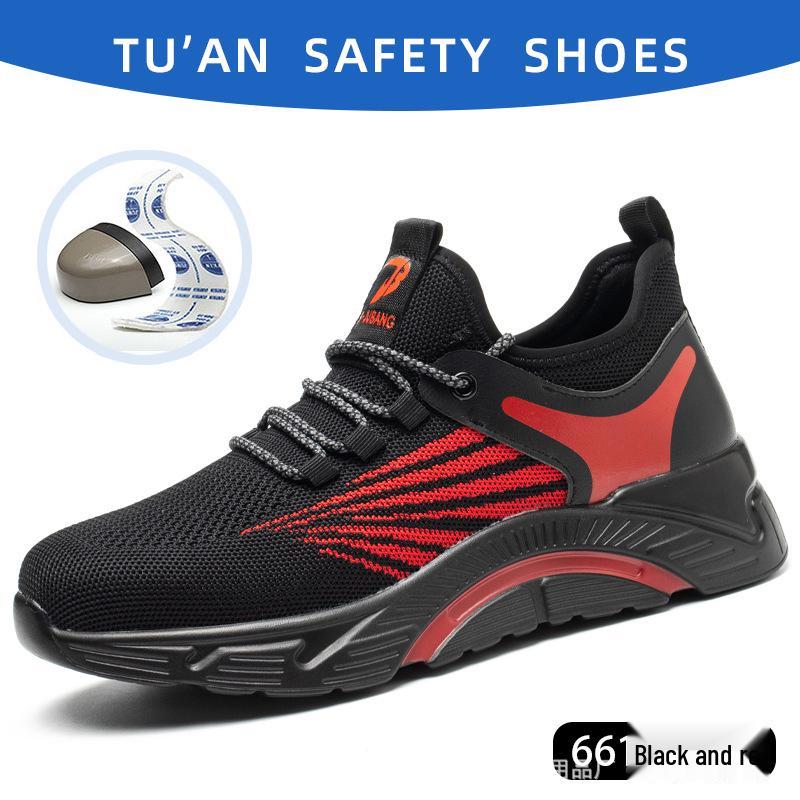 Lightweight Steel Toe Cap High-top Safety Boots: Comfortable, Anti-smash, Anti-puncture, Wear-resistant Labor Protection Footwear.