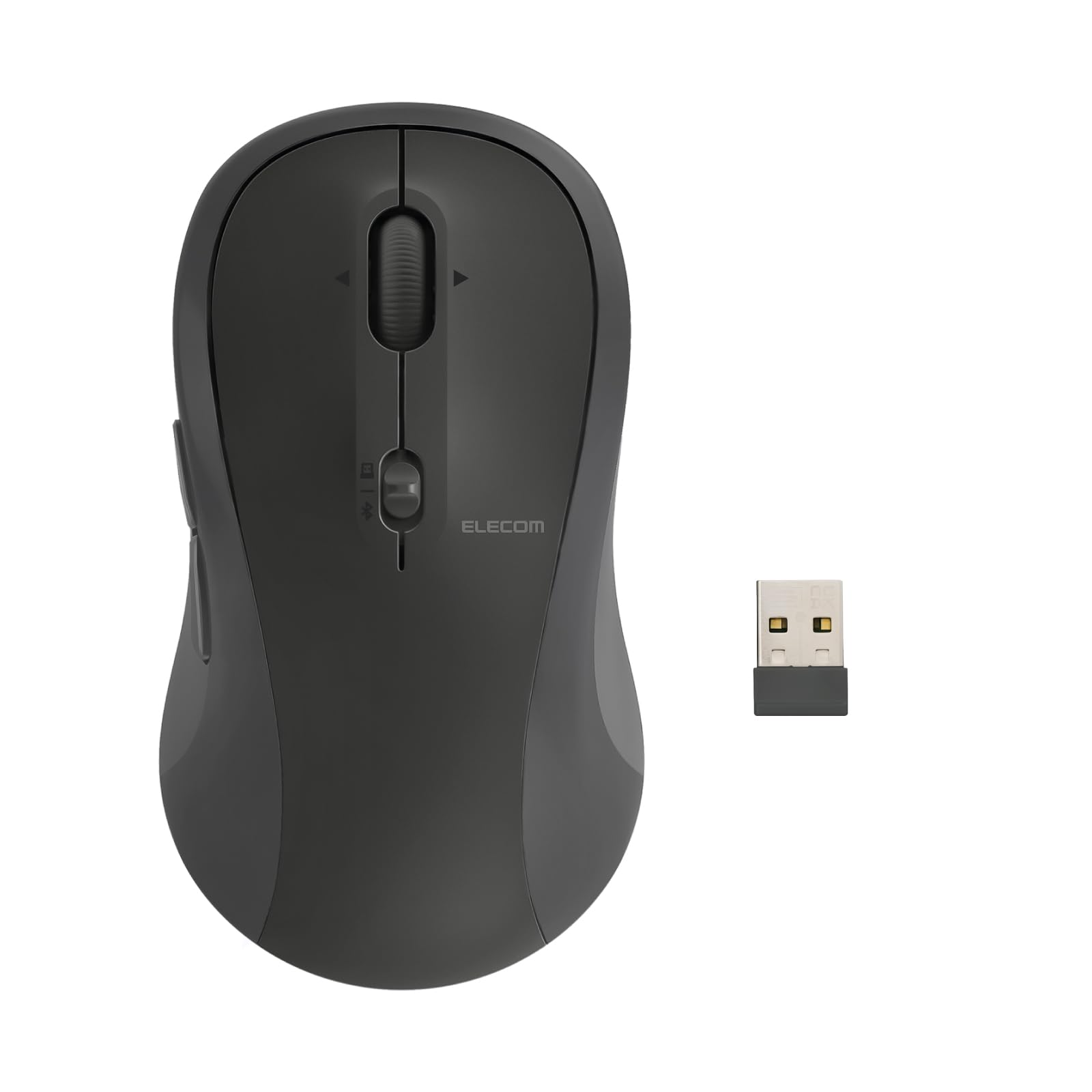 

ELECOM OSMOD Seven 7 Wireless to 2 7 Tilt Black Mouse, Quiet, Bluetooth, 2.4GHz, Multi-Pairing (up Devices), Buttons, Wheel, Large, (M-MY40MBSBK-G) чорний
