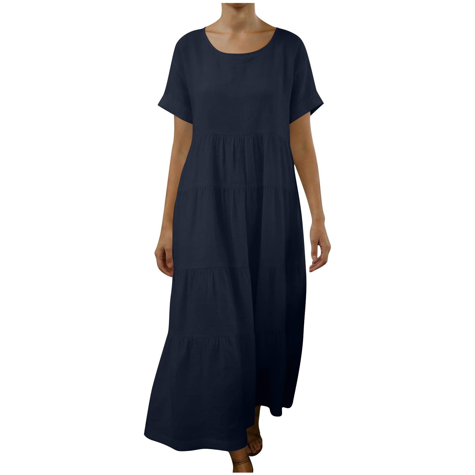 

Women s Color Sleeveless Slim Fit Fashionable Long Dress XL Темно-синій