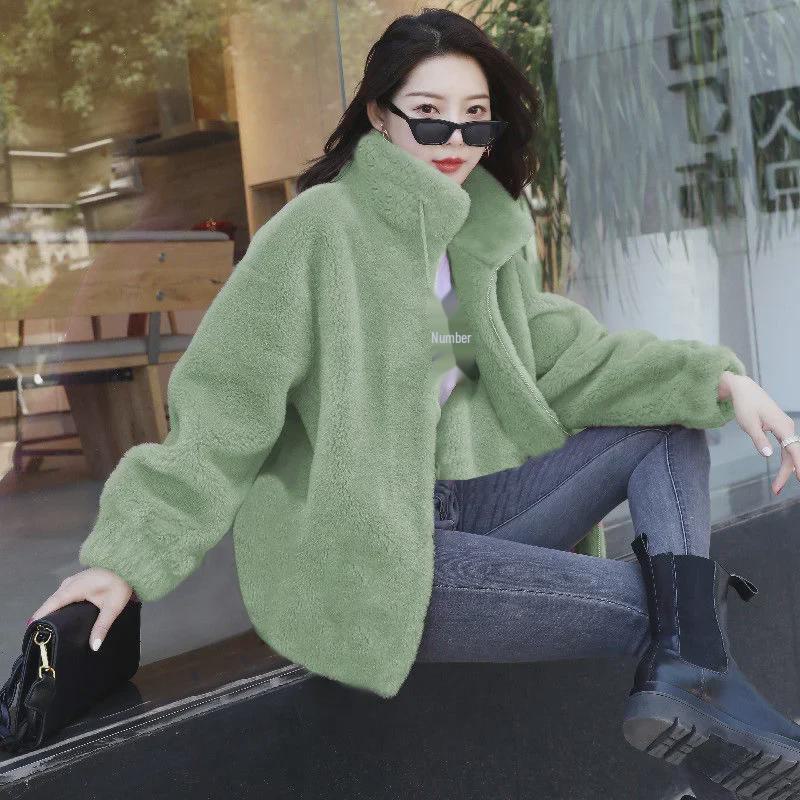 2022 Winter Korean Style High-end Double-faced Cashmere Wool Coat for Women - Medium-length, Fashionable