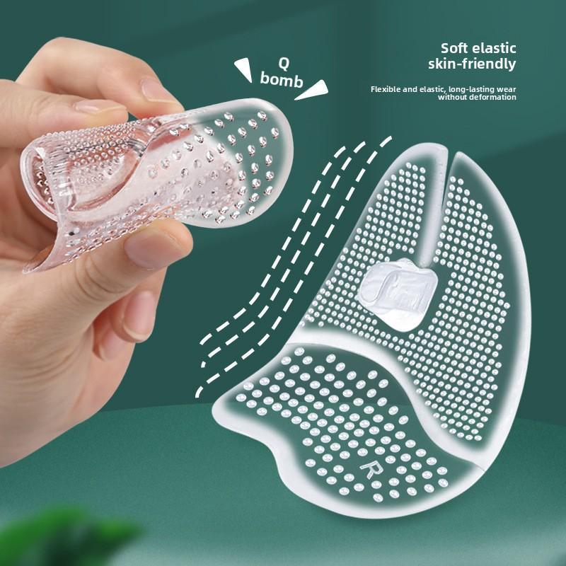 Flip-flops Pinch Foot Front Pad Invisible Self-adhesive Half-palm Granular Non-slip Shock-absorbing Sole Pad for Slippers Sandals