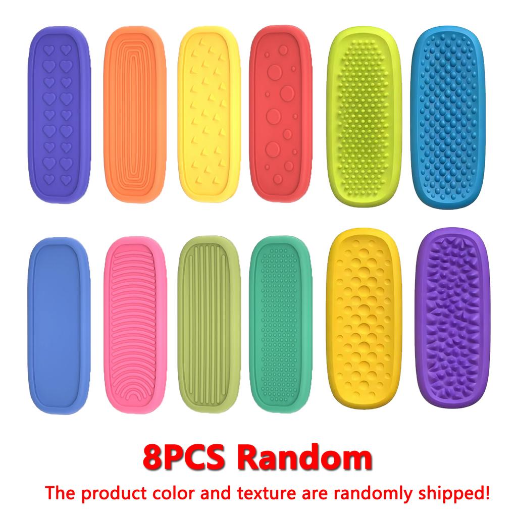 12/6/5PCS EDC Fidget Toys for Kids Adults Silicone Sensory Stone Antistress Ring Sensory Bracelets for Autism Stress Relief Toy