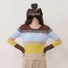 KOMPASU Women's Merino Wool Striped Knit Sweater