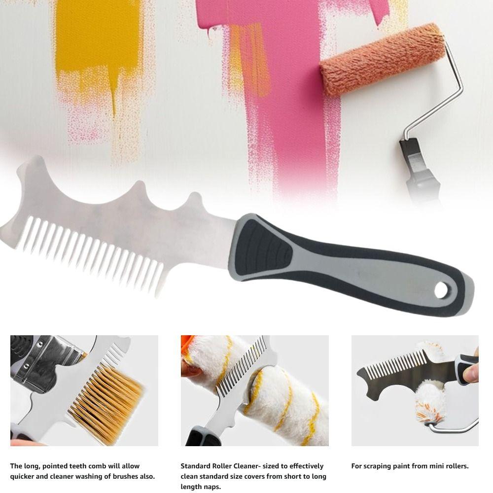 4 in 1 Paint Brush Comb Thickened Stainless Steel Tool Rollers Cleaning