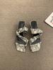 Wedge Sandals Niche Design Sense Word with High Heels Women's Summer New Silver Cool Slippers New Roman Shoes Women's Shoes
