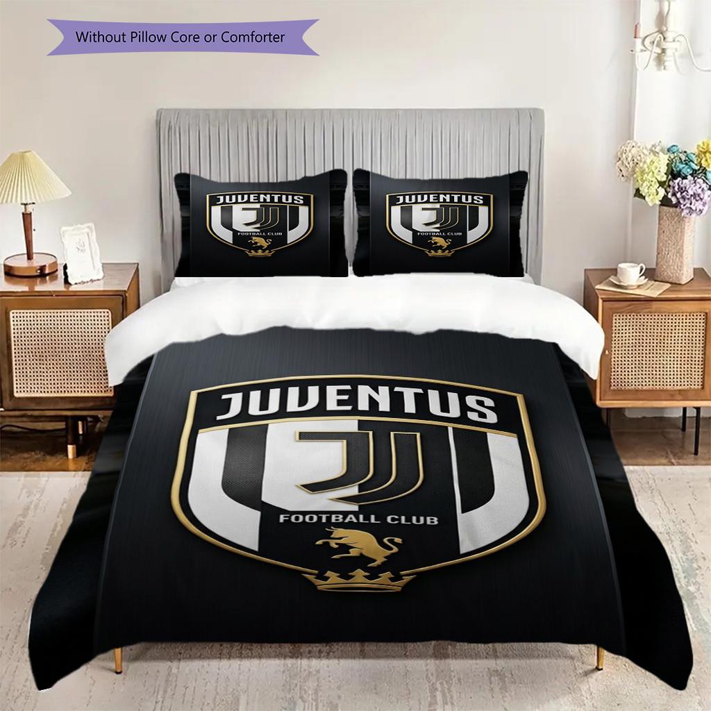 Emblema del Football Club Juventus Set da tre pezzi (1 * copripiumino + 2 * federa, senza nucleo) Copripiumino e federa Morbido e confortevole