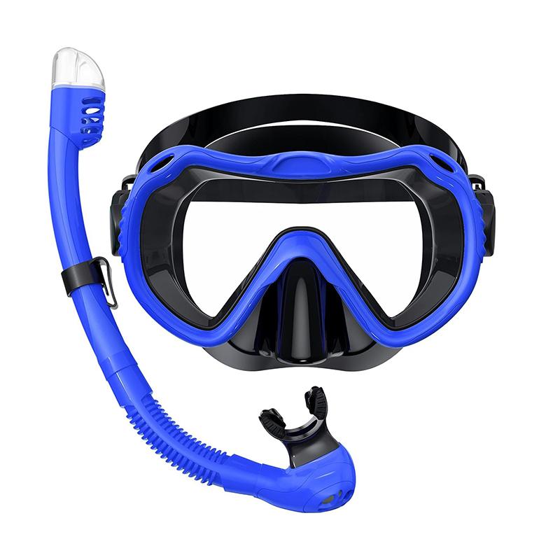 Professional Diving Mask Snorkel Set Large Frame Soft Silicone Anti Fog Comfortable Fit for Adult Men Perfect for Diving