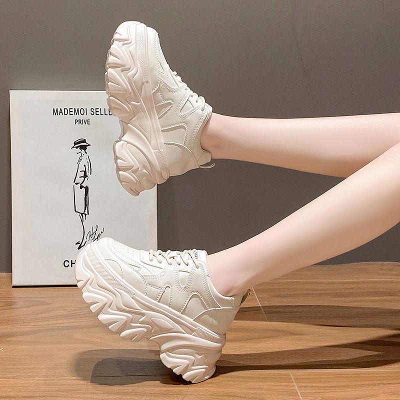 Gruby podeszwa podwyższające buty typu dad damskie 2025 wiosna i jesień nowe ins modne sportowe rekreacyjne wersja koreańska buty muffin damskie tkanina