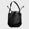 FLOWER LACE KNIT SHOULDER BAG BLACK