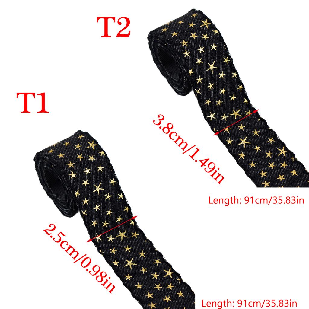 Retro Denim Ribbon With Star For Creative DIY Projects Clothing Decoration Vintage Blue Denim Trim Unique Star