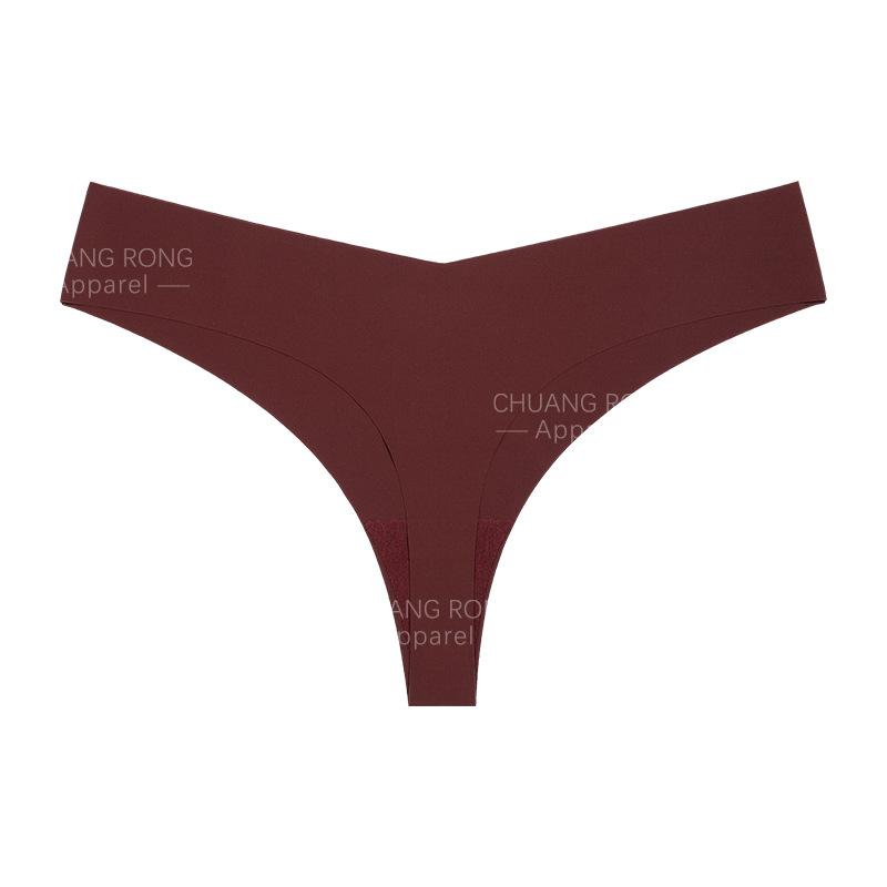 

Sexy women s panties one-piece seamless ice silk breathable low-rise large-size sports thong S