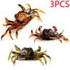 3 Stück 10cm Krabbenköder mit Haken - 3D-Simulation ABS Weichköder | Salzwasser Winterfischen | Mehrfarbig (Orange/Schwarz/Rot), Köder-Set