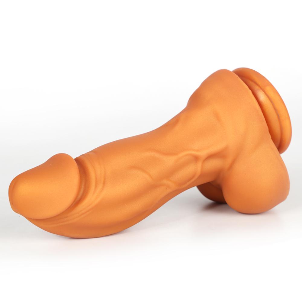 Golden Silicone Dildo Soft Realistic Penis Strap On Dick Masturbator for Women Fisting Anal Plug Sex Toys