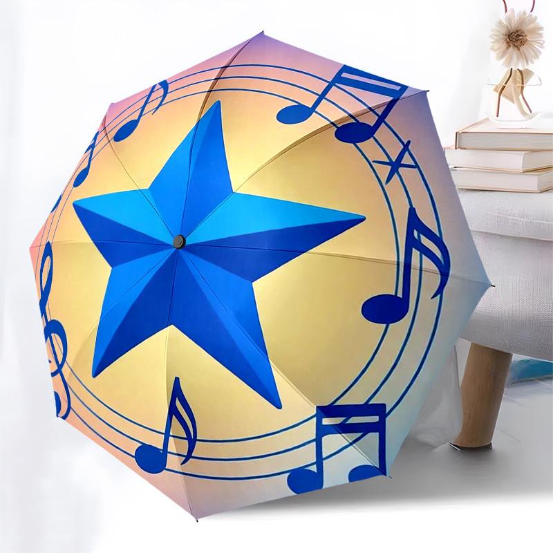 1pc Music Star Umbrella with Plastic Handle,Compact & Stylish,Suitable for All Seasons Ptys26030