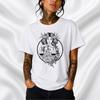Libra Woman with Scales Tee | Zodiac Astrology Shirt, Line Art Horoscope