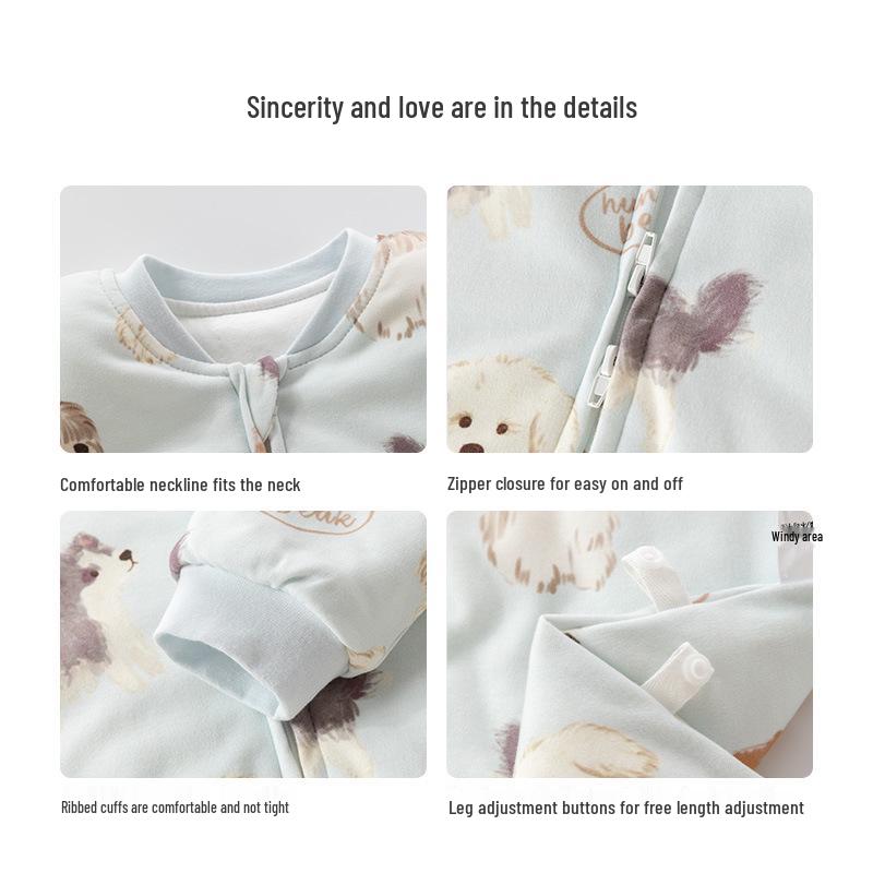 Thickened Cotton-Padded Baby Sleeping Bag with Footed Design for Autumn & Winter