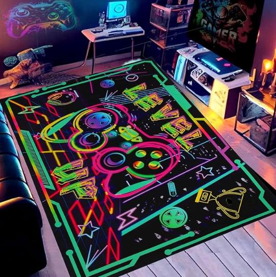

Gamer Rug for Boys Room Gaming Rugs with Non-Slip Backing Game Room Carpet for Bedroom and Livingroom Home Decoration 40x60cm