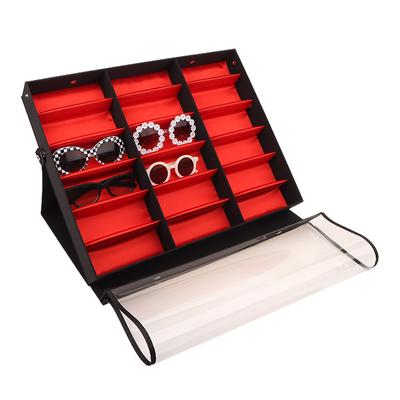 5/18 Grids Flip Eyeglass Display Box Showcase Sunglasses Case Storage Organizer For Women Men