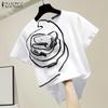 Women Casual Round Neck Short Sleeve Three Dimensional Flower Blouse