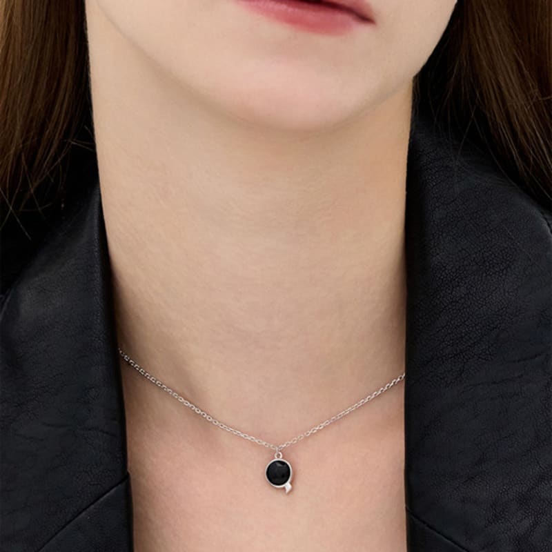 hyeres-lor Penidor NEW Silver (W) Onyx Necklace HL1N58124W9450