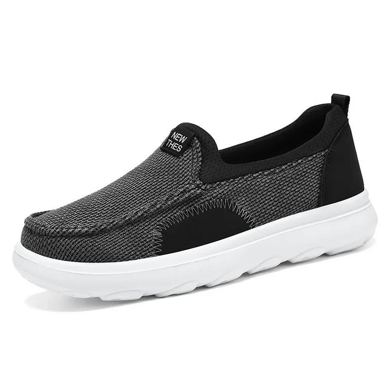 Fashion Couple Shoes Breathable Casual Cloth Shoes Soft Soled Comfortable Anti Slip Sneakers Fashion Elderly Lightweight Walking Shoes